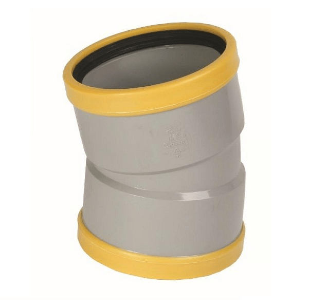 wavin wafix pvc manchet bocht 15 graden mof-mof sn8