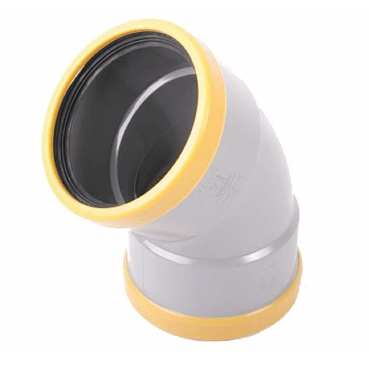 wavin wafix pvc manchet bocht 45 graden mof-mof sn8