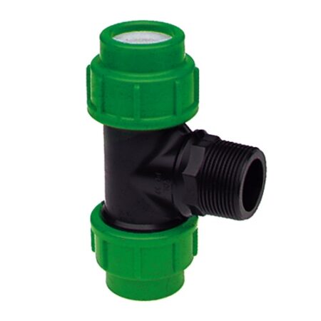 PE KLEM T-STUK BUITENDRAAD KIWA